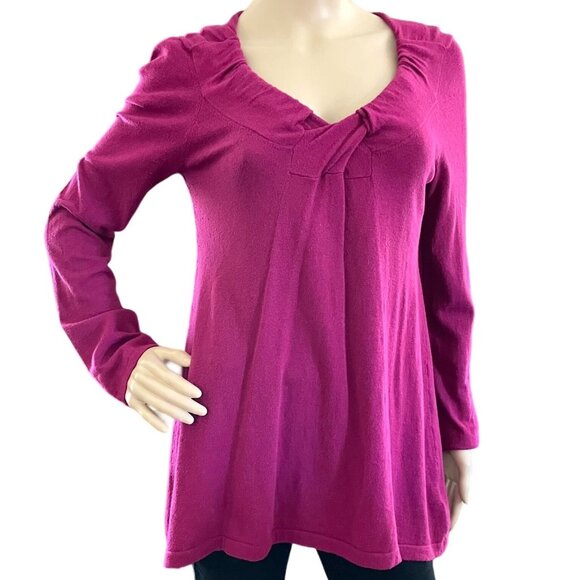 Anthropologie Sweaters - Rosie Neira Fuchsia Long Sleeve Tunic Sweater By Anthropologie Size S Womens Top